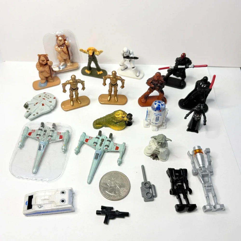 Vintage Star Wars Micro Machines & Mini Figures Lot - Galoob Hasbro Pod Disney